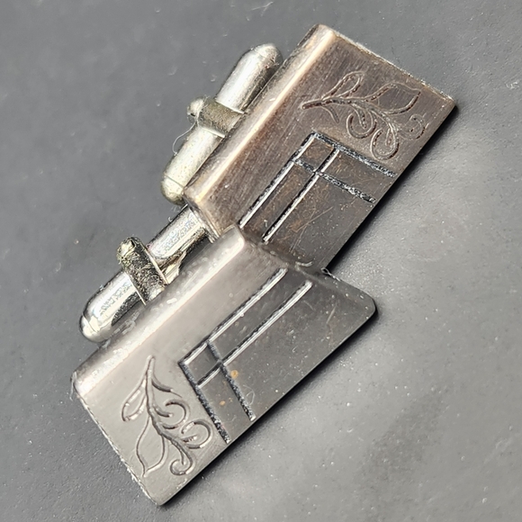 Vintage Other - Vintage Anson cufflinks men's silver tone engraved bullet back formal classic